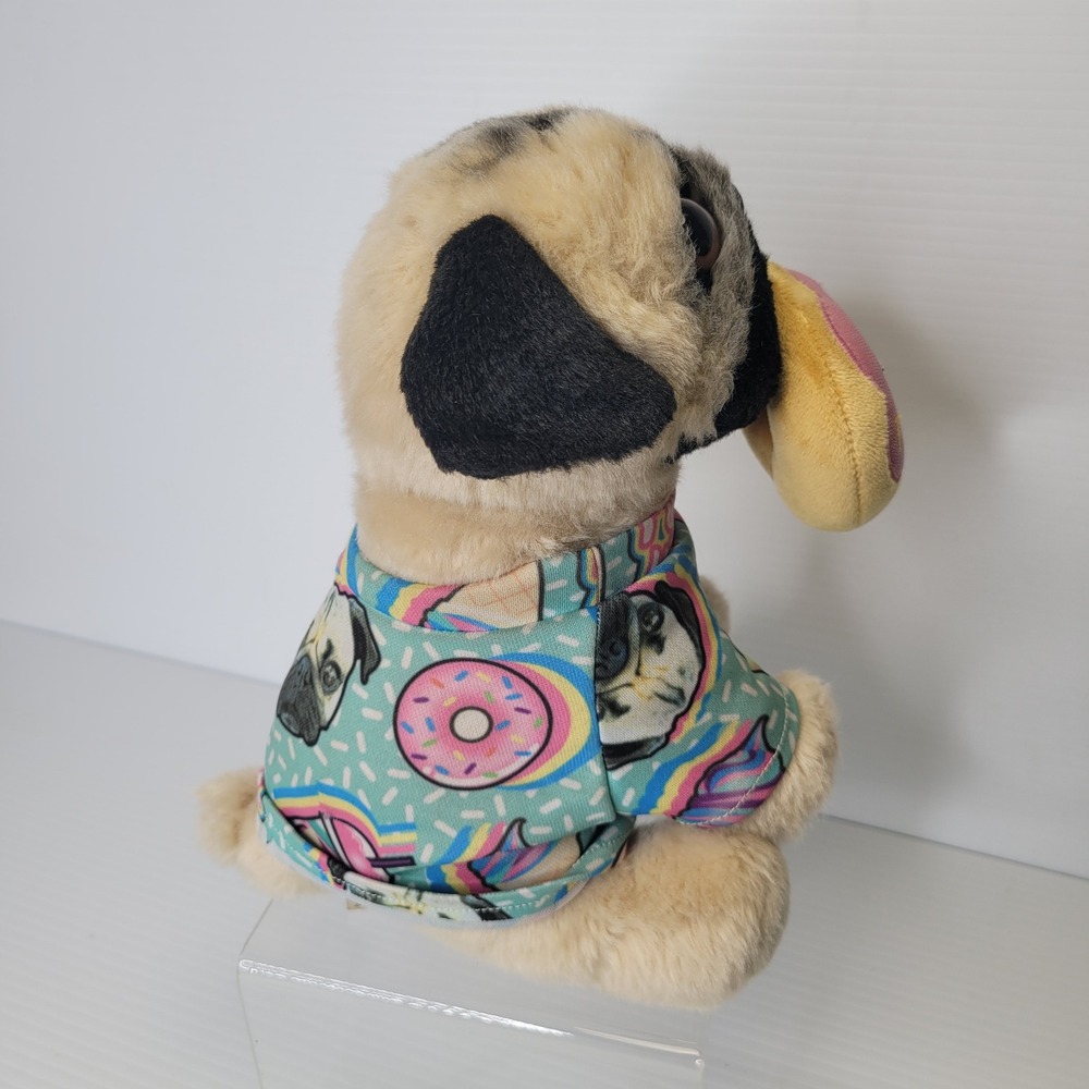 Gund Doug the Pug Plush Toy Tan Donut Shirt Doug Donut 6059396 Stuffed Dog Cute - Picture 7 of 11